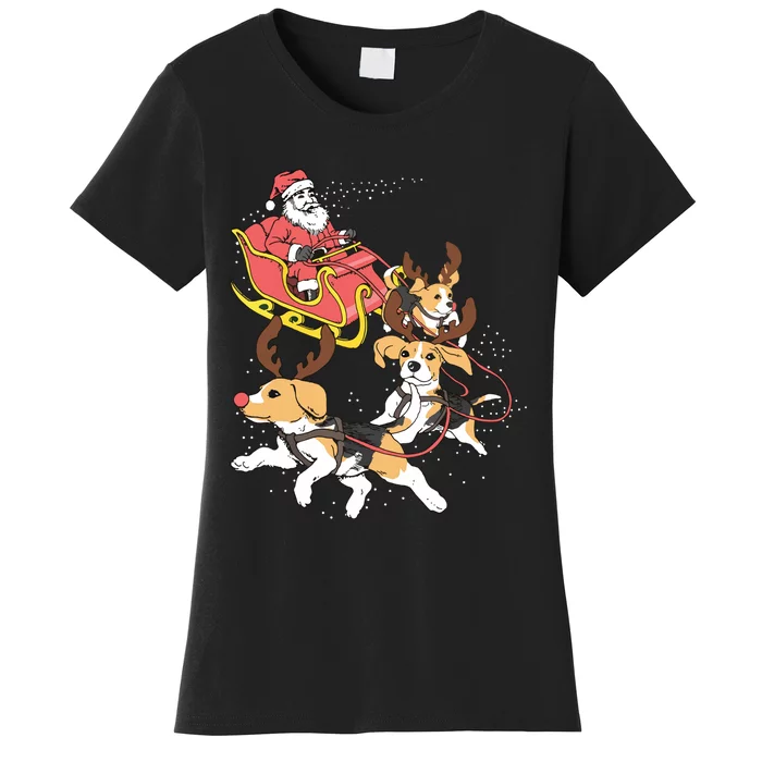 Funny Beagle Christmas Tee For Cute Dog Lovers Women's T-Shirt