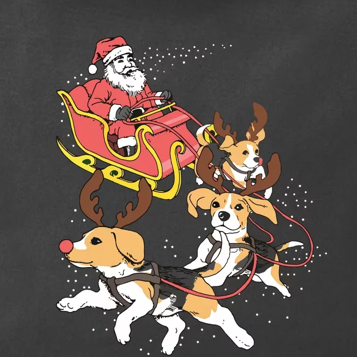 Funny Beagle Christmas Tee For Cute Dog Lovers Zip Tote Bag