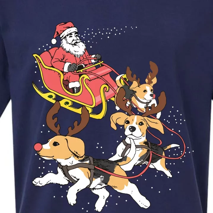 Funny Beagle Christmas Tee For Cute Dog Lovers Sueded Cloud Jersey T-Shirt