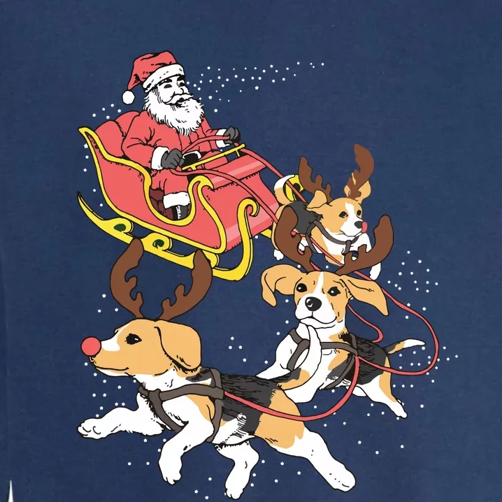 Funny Beagle Christmas Tee For Cute Dog Lovers Garment-Dyed Sweatshirt