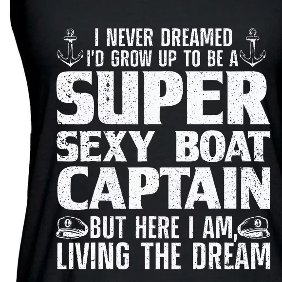 Funny Boat Captain Design For Men Women Boating Boat Captain Ladies Essential Flowy Tank