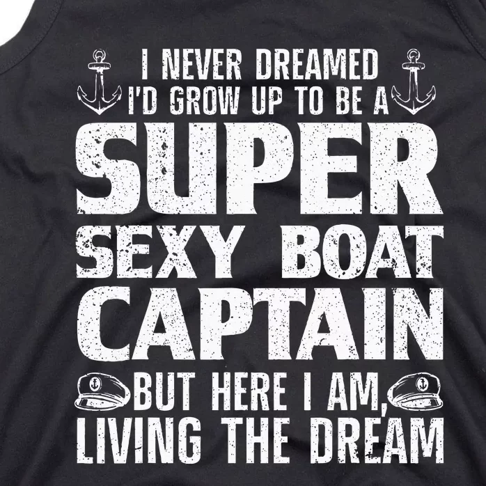 Funny Boat Captain Design For Men Women Boating Boat Captain Tank Top