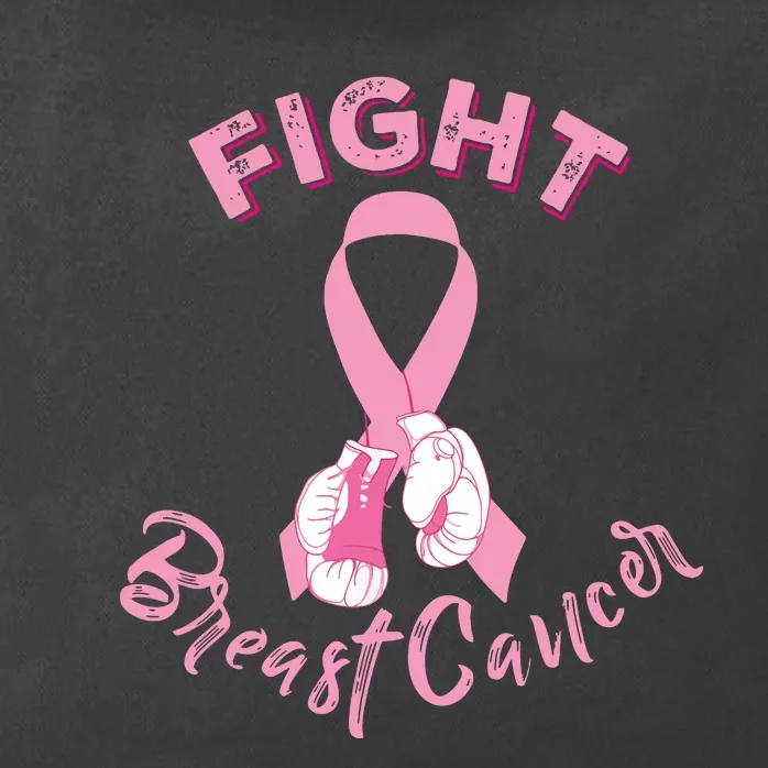 Fight Breast Cancer Boxing Gloves Breast Cancer Awareness Zip Tote Bag