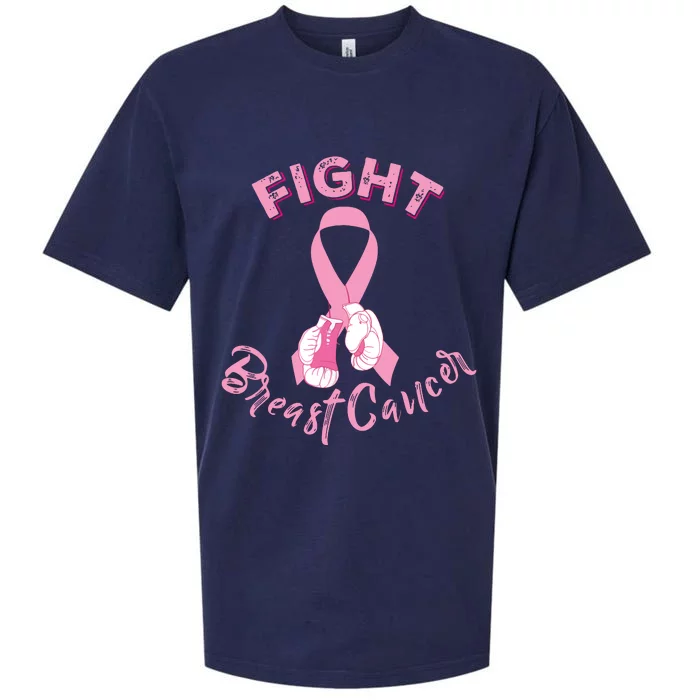 Fight Breast Cancer Boxing Gloves Breast Cancer Awareness Sueded Cloud Jersey T-Shirt