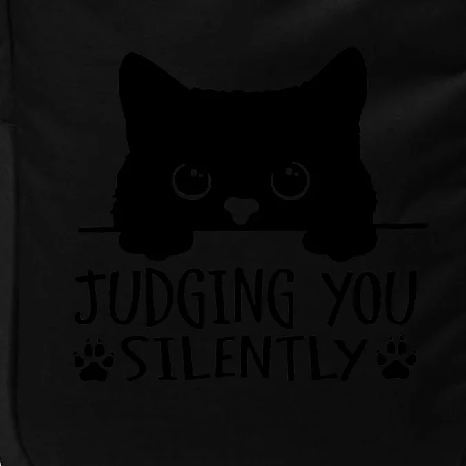 Funny Black Cat Judging You Silently Sarcastic Cat Mom Impact Tech Backpack