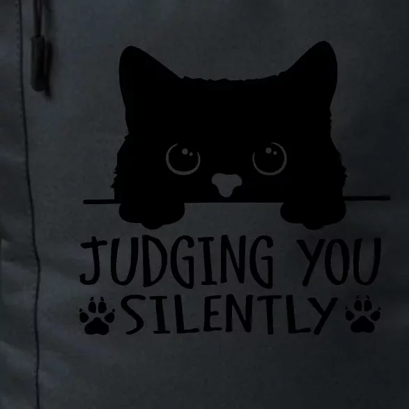 Funny Black Cat Judging You Silently Sarcastic Cat Mom Daily Commute Backpack