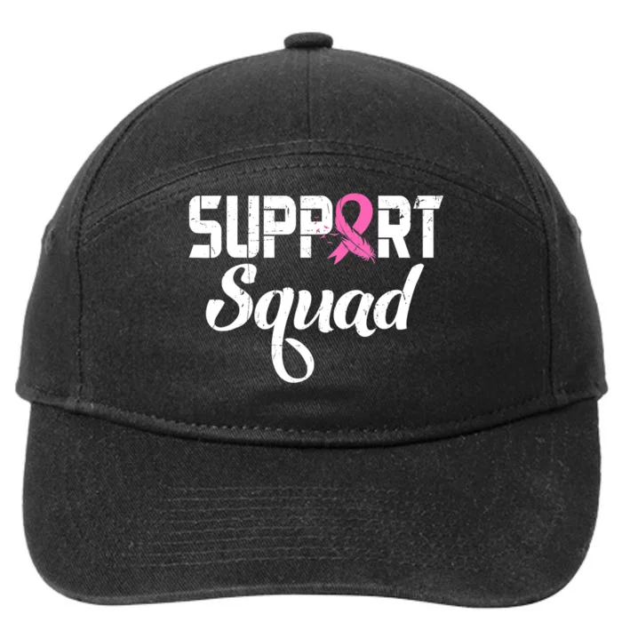 Funny Breast Cancer Warrior Support Squad Awareness 7-Panel Snapback Hat