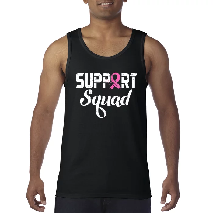 Funny Breast Cancer Warrior Support Squad Awareness Tank Top