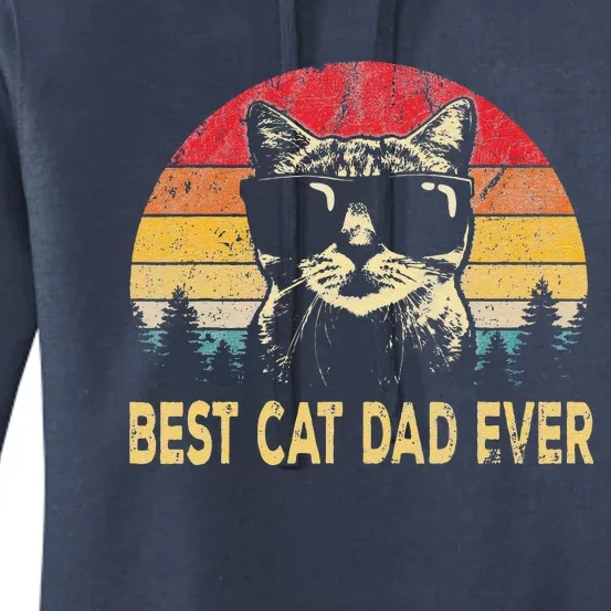 Funny Best Cat Dad Ever Fathers Day Cat Daddy Women's Pullover Hoodie