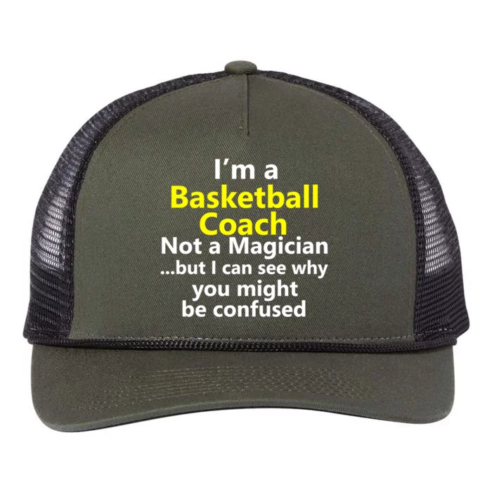 Funny Basketball Coach Job Coaching Instructor Career Gift Retro Rope Trucker Hat Cap