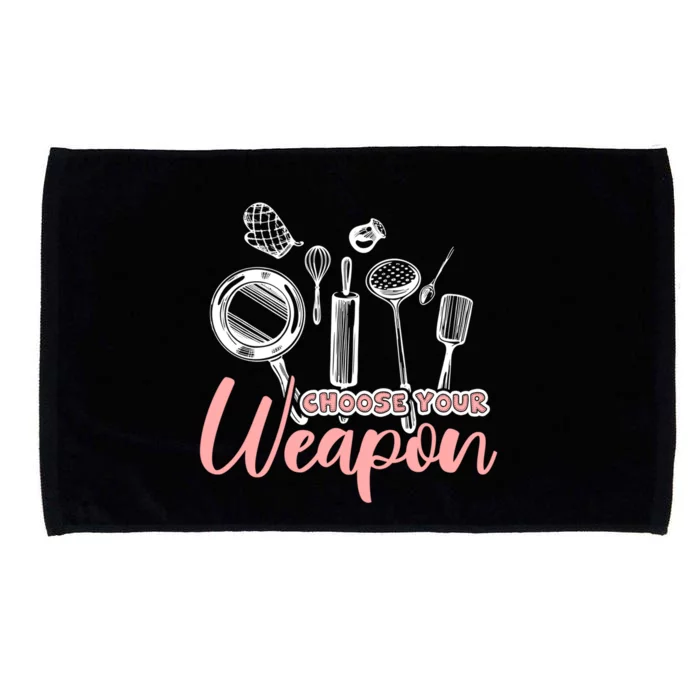 Funny Baking Choose Your Weapon Gift For Cooking Chef Funny Gift Microfiber Hand Towel