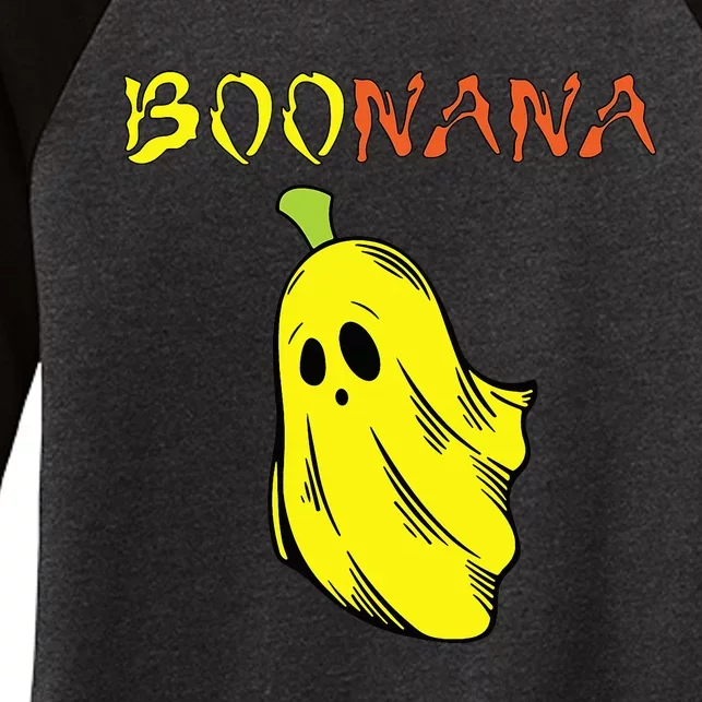 Funny Boonana Cute Banana Ghost Halloween Banana Lover Women's Tri-Blend 3/4-Sleeve Raglan Shirt