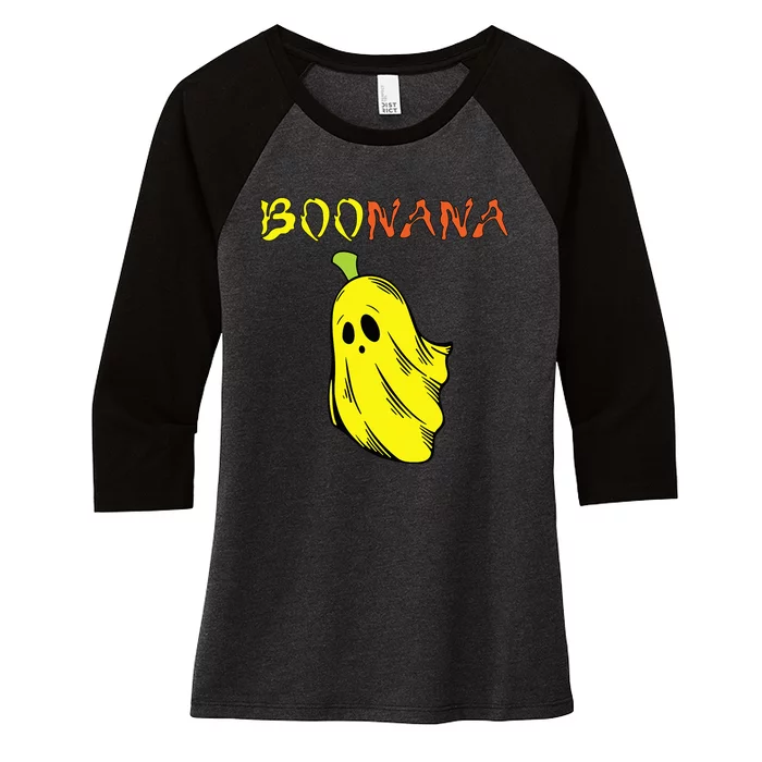 Funny Boonana Cute Banana Ghost Halloween Banana Lover Women's Tri-Blend 3/4-Sleeve Raglan Shirt