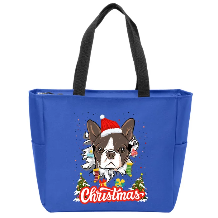 French Bulldog Christmas Idea For And Xmas Frenchie Gift Zip Tote Bag