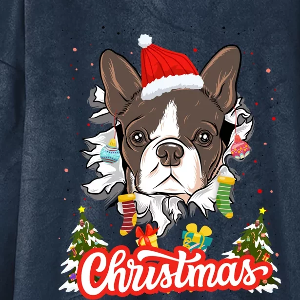 French Bulldog Christmas Idea For And Xmas Frenchie Gift Hooded Wearable Blanket