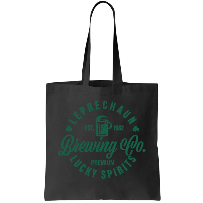 Funny Brewing Co St Patricks Day Leprechaun Lucky Spirits Tote Bag