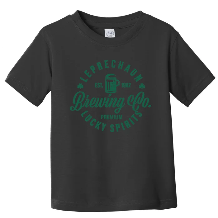 Funny Brewing Co St Patricks Day Leprechaun Lucky Spirits Toddler T-Shirt