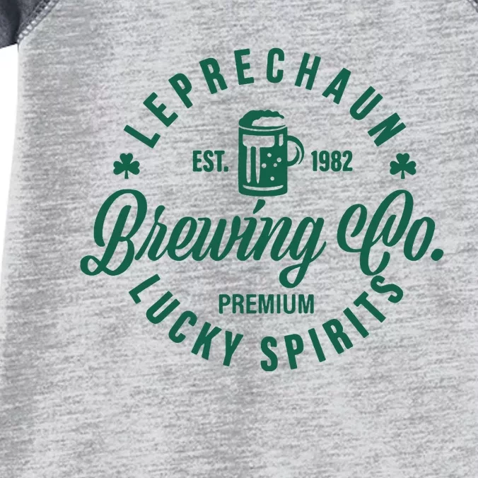 Funny Brewing Co St Patricks Day Leprechaun Lucky Spirits Infant Baby Jersey Bodysuit