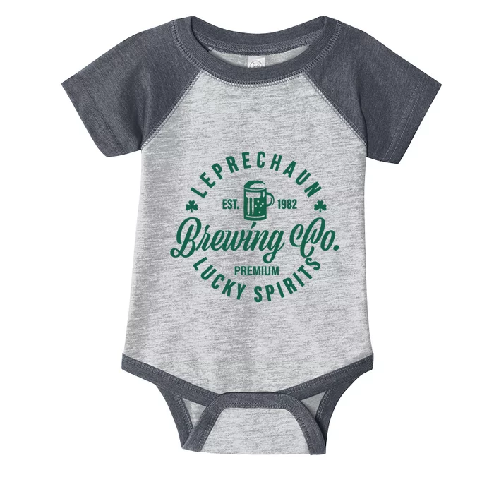 Funny Brewing Co St Patricks Day Leprechaun Lucky Spirits Infant Baby Jersey Bodysuit