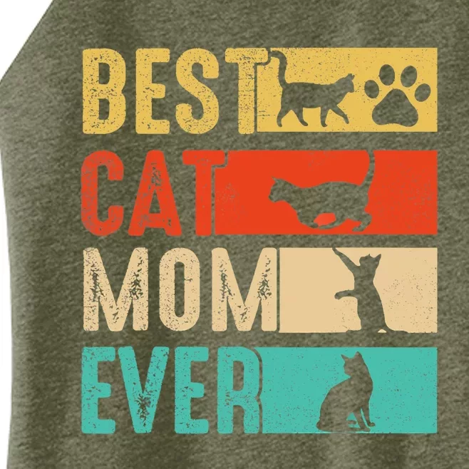 Funny Best Cat Mom Ever Happy Mothers Day Retro Costume Women’s Perfect Tri Rocker Tank