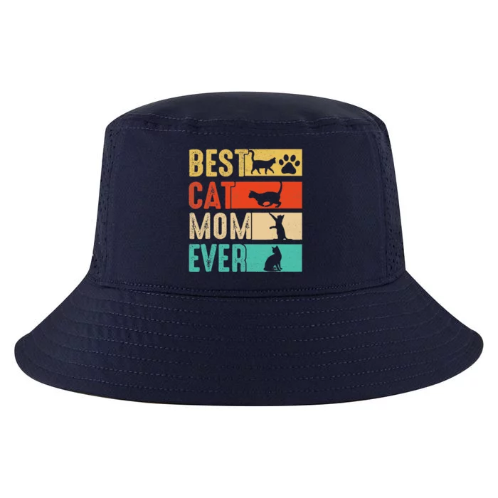 Funny Best Cat Mom Ever Happy Mothers Day Retro Costume Cool Comfort Performance Bucket Hat