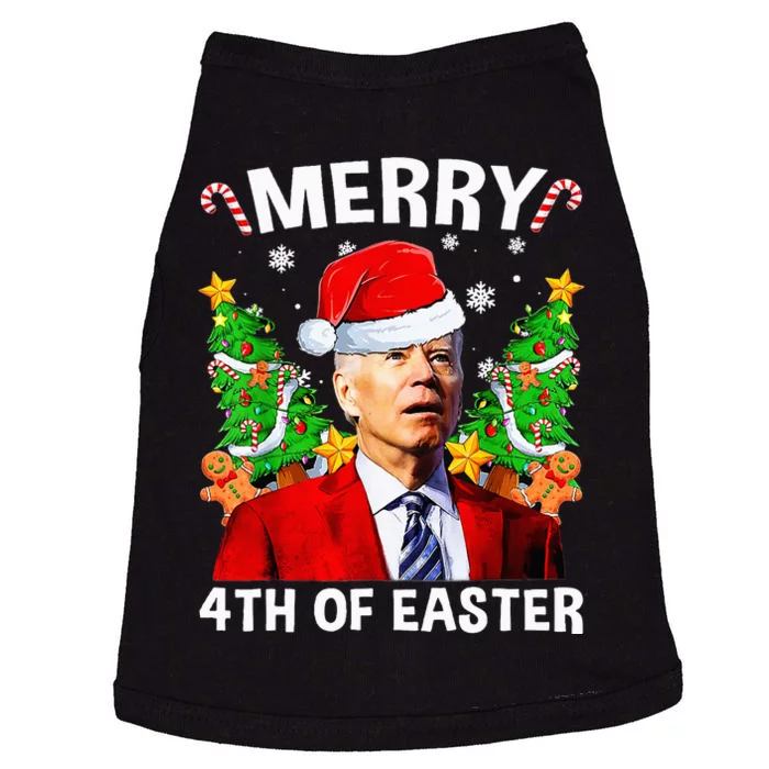 Funny Biden Christmas Santa Hat Merry 4th Of Easter Xmas Doggie Tank