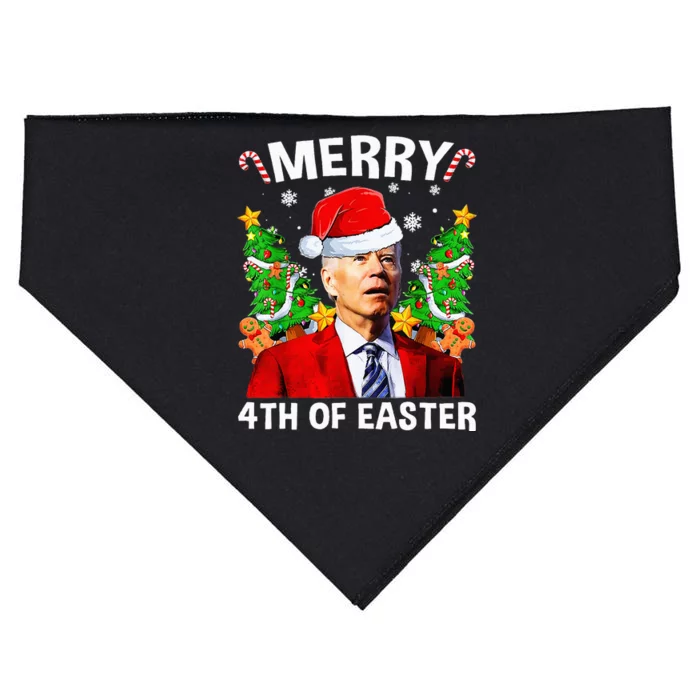 Funny Biden Christmas Santa Hat Merry 4th Of Easter Xmas USA-Made Doggie Bandana