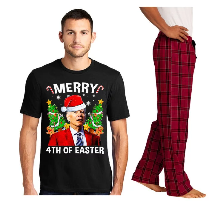 Funny Biden Christmas Santa Hat Merry 4th Of Easter Xmas Pajama Set