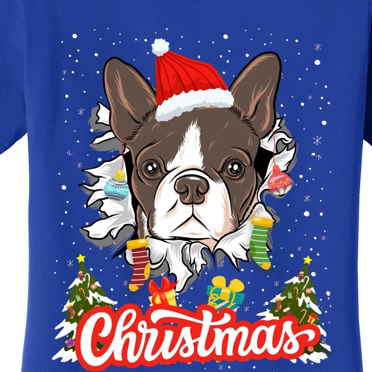 French Bulldog Christmas Idea For And Xmas Frenchie Cool Gift Women's T-Shirt