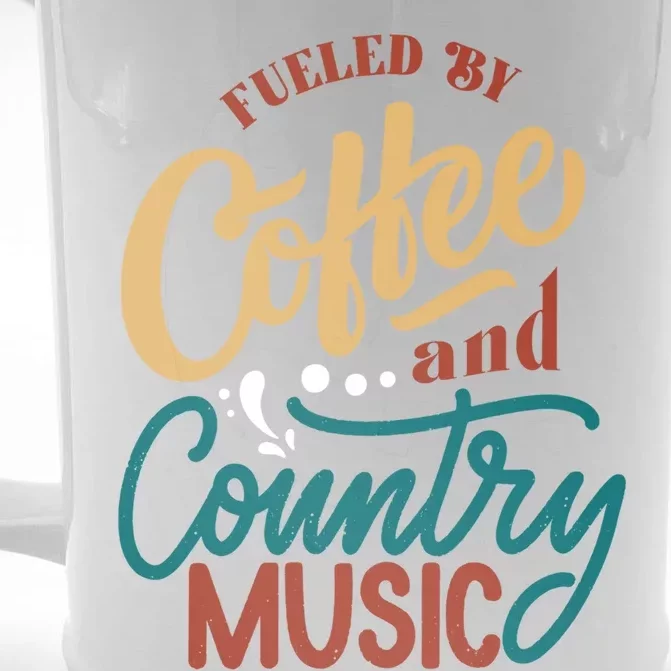 Fueled By Coffee And Country Music Hat Cowgirl Band Guitar Funny Gift Front & Back Beer Stein