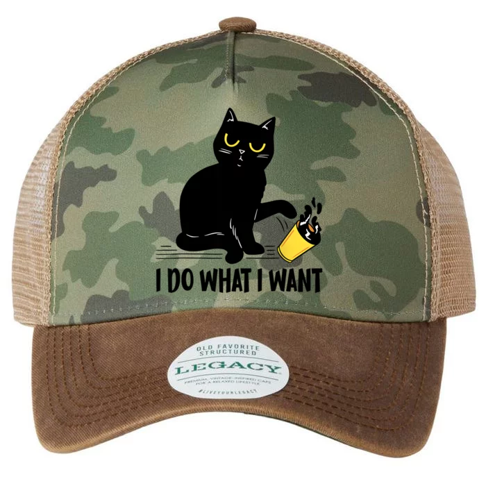 Funny Black Cat I Do What I Want Cat Lover Gifts Legacy Tie Dye Trucker Hat