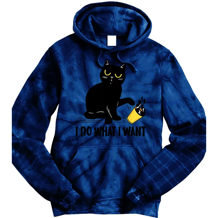 Funny Black Cat I Do What I Want Cat Lover Gifts Tie Dye Hoodie