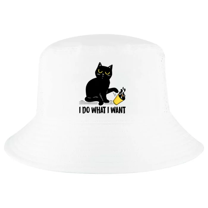 Funny Black Cat I Do What I Want Cat Lover Gifts Cool Comfort Performance Bucket Hat