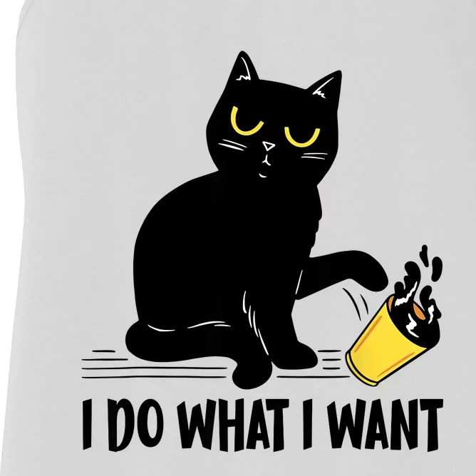 Funny Black Cat I Do What I Want Cat Lover Gifts Women's Racerback Tank