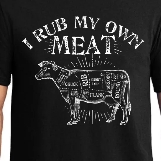 Funny Bbq Chef Gift I Rub My Own Meat Joke Chef Gift Funny Gift Pajama Set