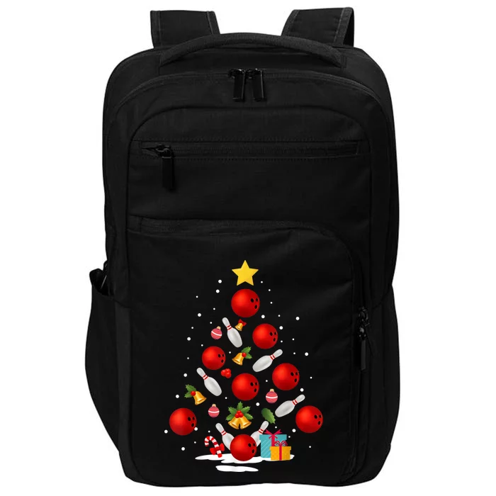 Funny Bowling Christmas Tree Lights Xmas Gifts Impact Tech Backpack