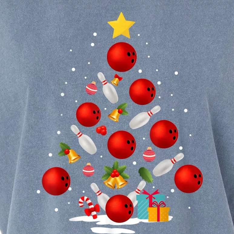 Funny Bowling Christmas Tree Lights Xmas Gifts Garment-Dyed Women's Muscle Tee