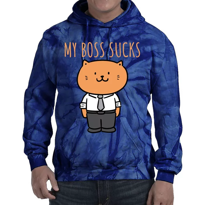 Funny Boss Cat My Boss Sucks, Cute Cat Lovers Tie Dye Hoodie