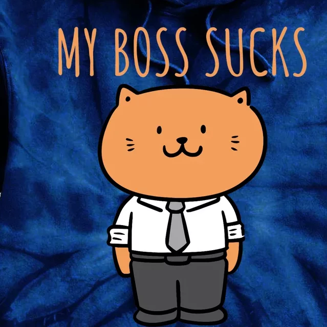 Funny Boss Cat My Boss Sucks, Cute Cat Lovers Tie Dye Hoodie