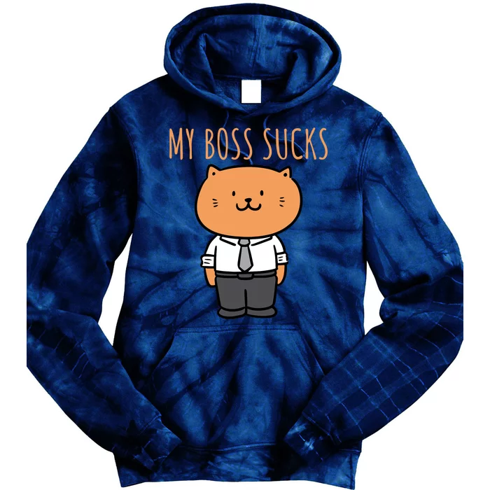 Funny Boss Cat My Boss Sucks, Cute Cat Lovers Tie Dye Hoodie