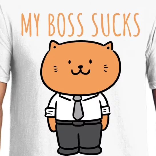 Funny Boss Cat My Boss Sucks, Cute Cat Lovers Pajama Set