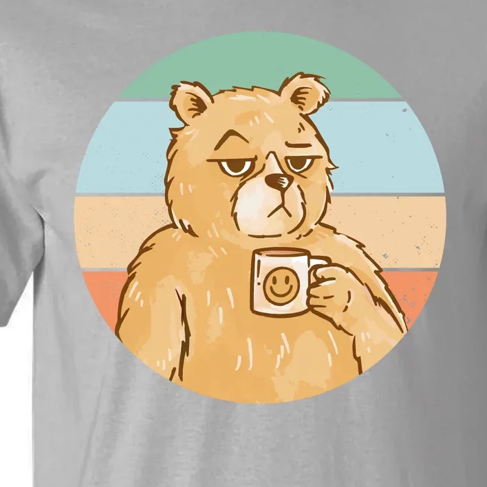 Funny Bear Coffee Lover Retro Sunset Tall T-Shirt