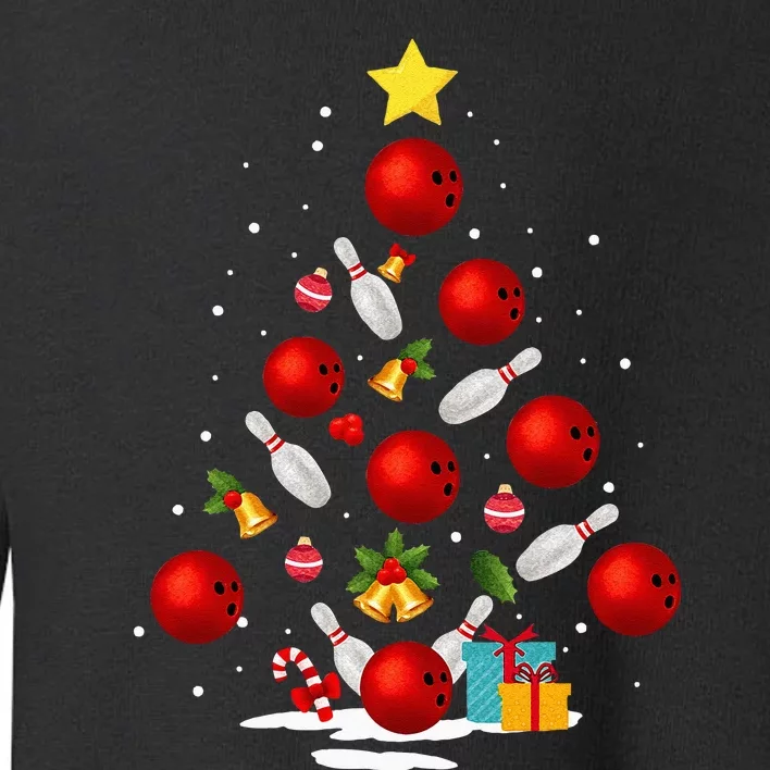 Funny Bowling Christmas Tree Lights Xmas Gifts Toddler Sweatshirt