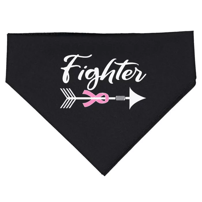 Funny Breast Cancer Fighter Pink Ribbon USA-Made Doggie Bandana