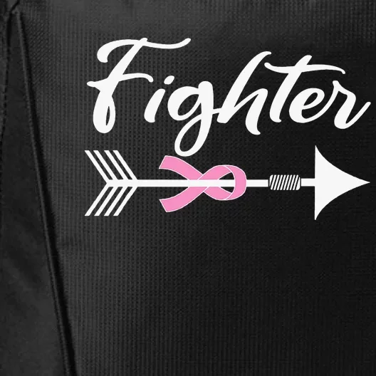 Funny Breast Cancer Fighter Pink Ribbon City Backpack