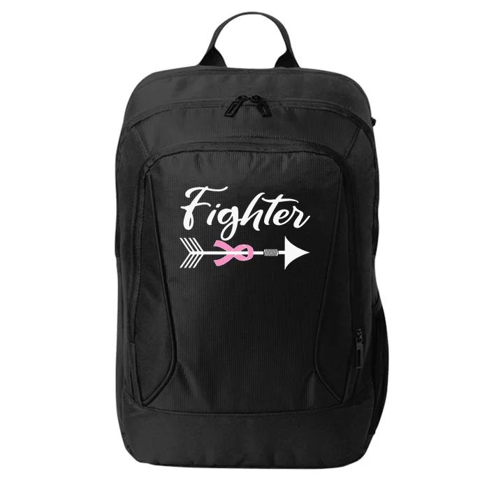 Funny Breast Cancer Fighter Pink Ribbon City Backpack