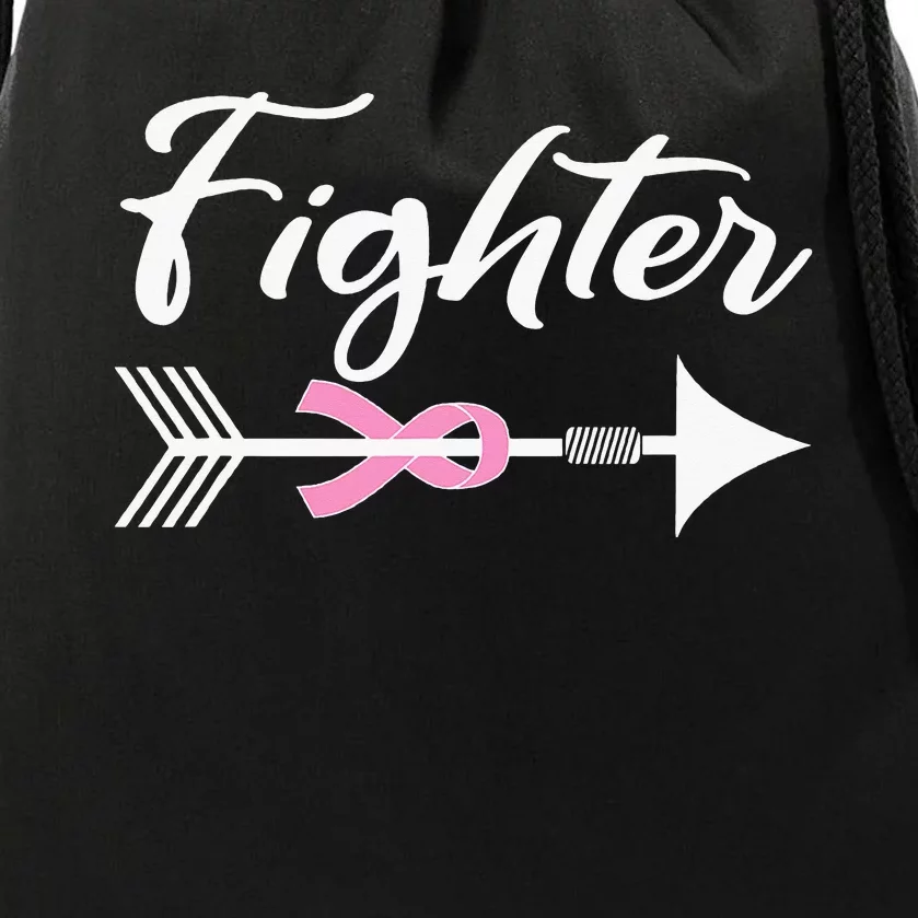 Funny Breast Cancer Fighter Pink Ribbon Drawstring Bag