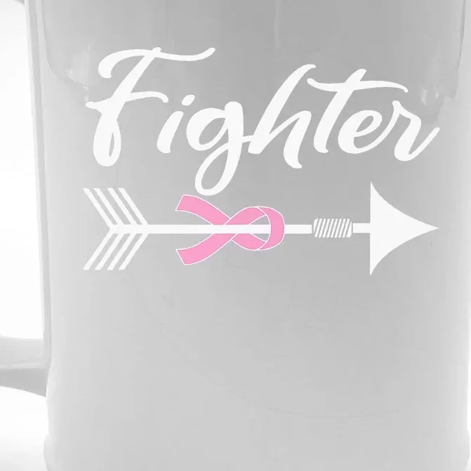 Funny Breast Cancer Fighter Pink Ribbon Front & Back Beer Stein