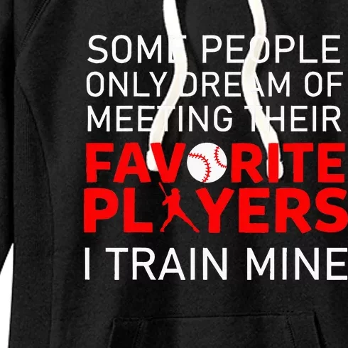 Funny Baseball Coach Trainer Bat And Ball Sports Lover Quote Women's Fleece Hoodie