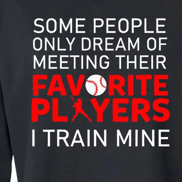 Funny Baseball Coach Trainer Bat And Ball Sports Lover Quote Cropped Pullover Crew